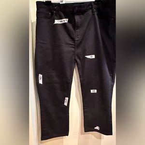 Old Navy black stretch jeans size 44 professionally altered